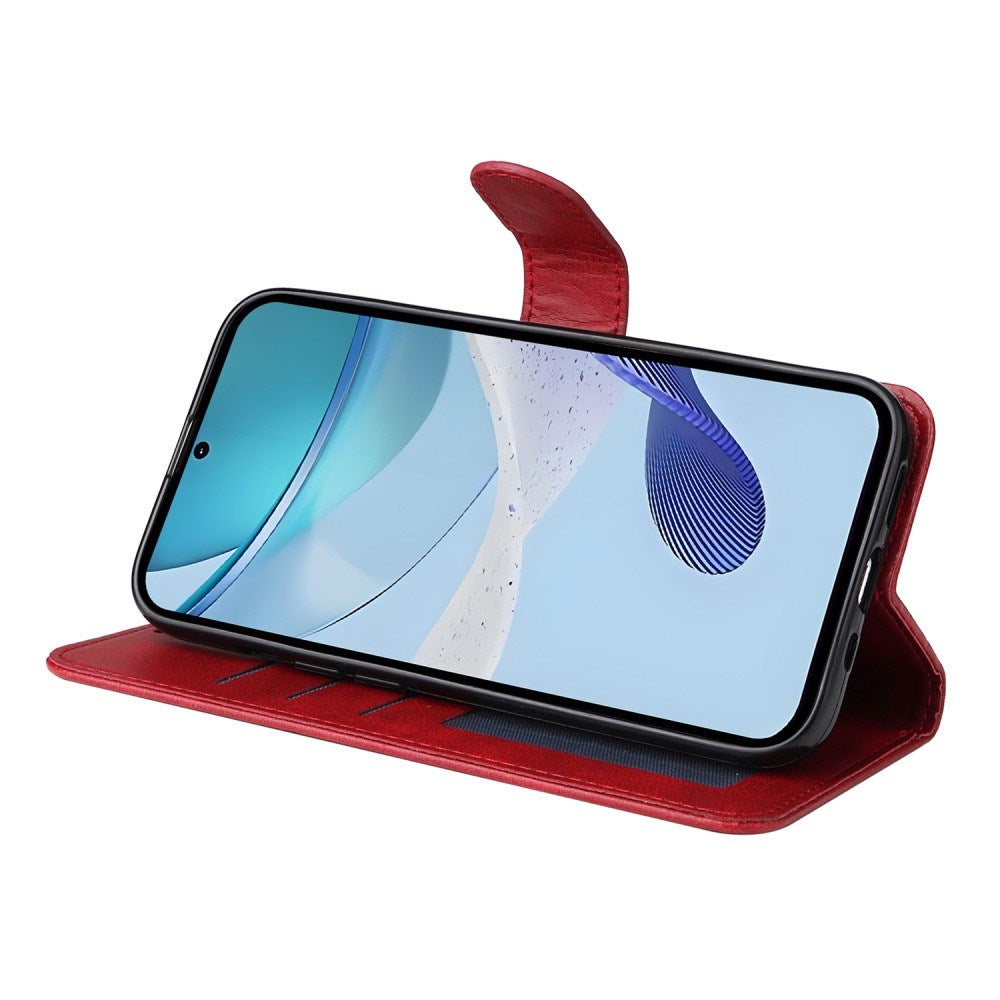 Realme 14X (5G) / C75 - EIDERWOOD Faux Leather Flip Cover m. Stropp - Rød