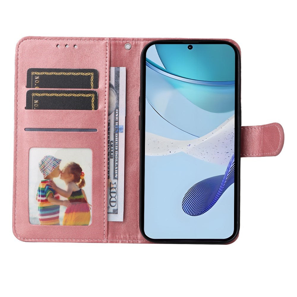 Realme 14X (5G) / C75 - EIDERWOOD Kunstlæder Flip Cover m. Strop - Lyserød