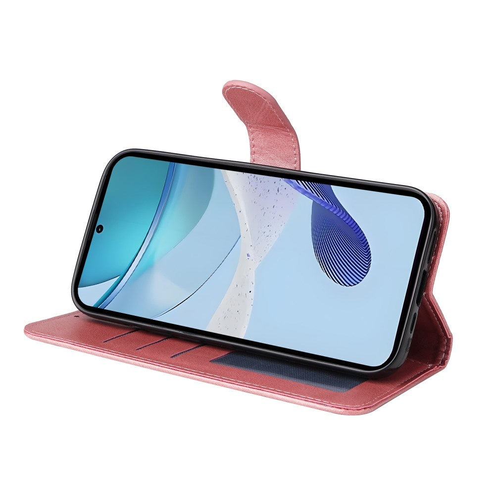 Realme 14X (5G) / C75 - EIDERWOOD Kunstlæder Flip Cover m. Strop - Lyserød