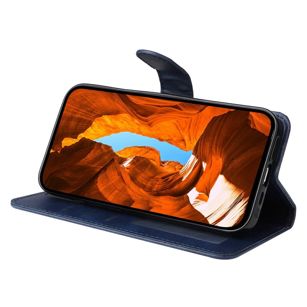 Motorola Moto E14 (4G) / G04 (4G) / G04s (4G) / G24 (4G) - EIDERWOOD Kunstlæder Flip Cover m. Strop - Blå