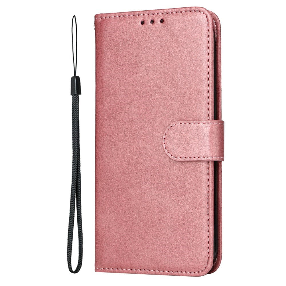 Motorola Moto E14 (4G) / G04 (4G) / G04s (4G) / G24 (4G) - EIDERWOOD Faux Leather Flip Cover m. Stropp - Rosa