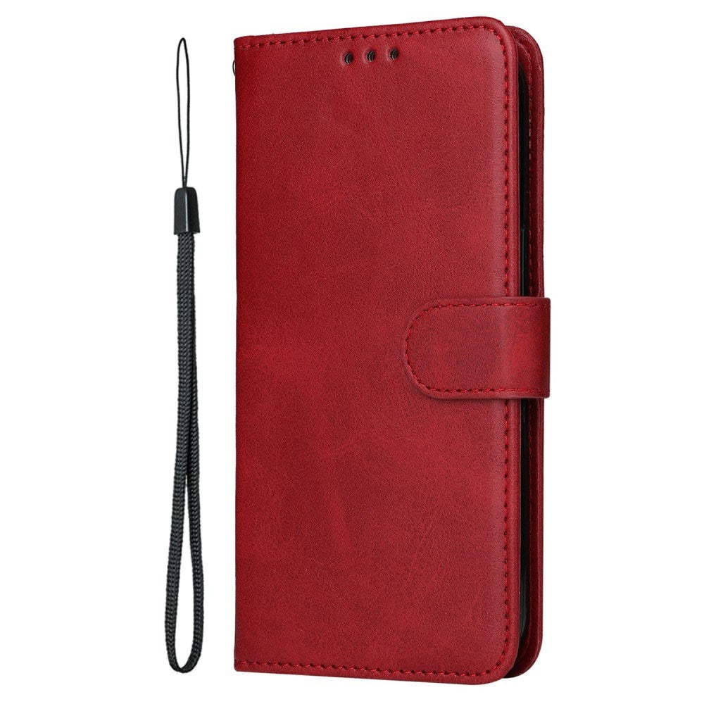 Motorola Moto E14 (4G) / G04 (4G) / G04s (4G) / G24 (4G) - EIDERWOOD Faux Leather Flip Cover m. Stropp - Rød