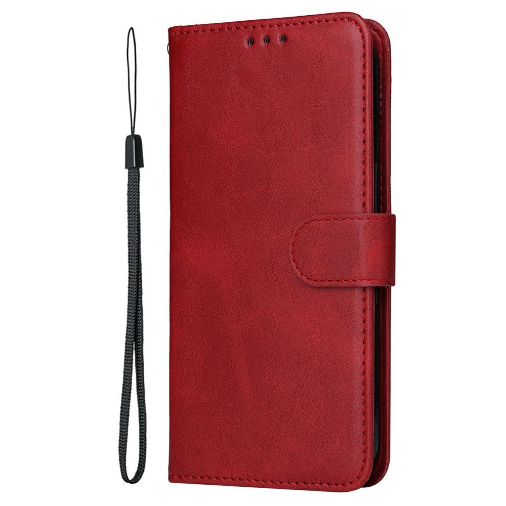 Motorola Edge 60 Neo / 50 Neo / ThinkPhone 25 EIDERWOOD Kunstlæder Flip Cover - Strop - Rød