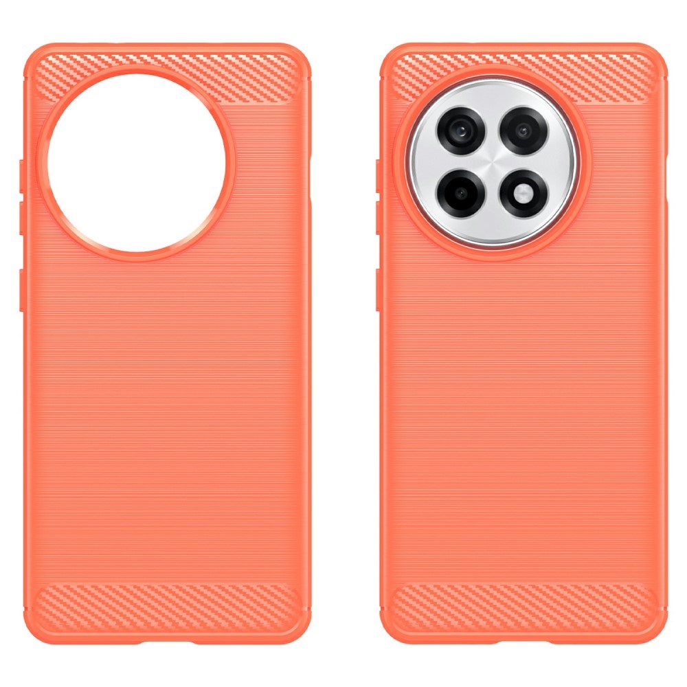 EIDERWOOD OnePlus 13R Brushed Carbon Fiber Fleksibelt Plastik Bagside Cover - Rød