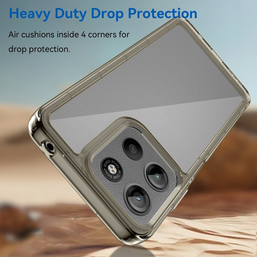 EIDERWOOD Motorola Moto G15 / G05 / E15 Hybrid Plastic Bakdeksel - Gjennomsiktig / Grå