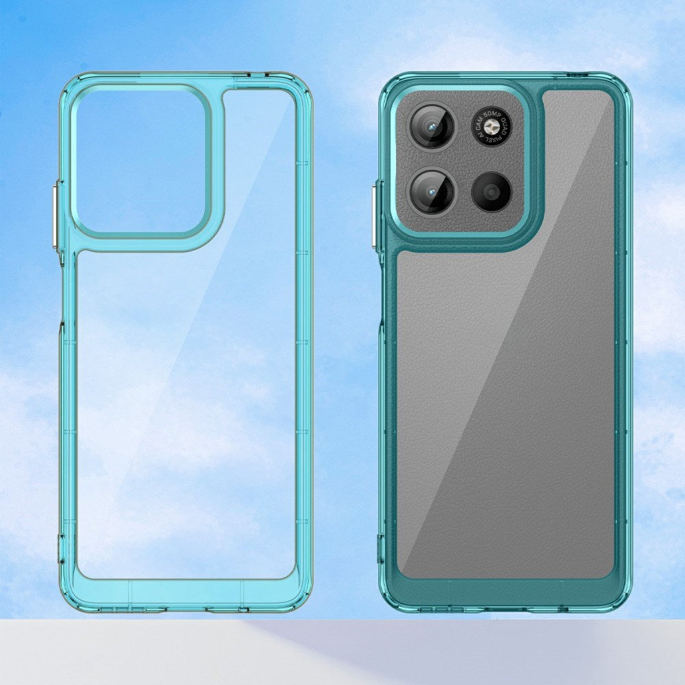 EIDERWOOD Motorola Moto G15 / G05 / E15 Hybrid plastbakdeksel - gjennomsiktig / turkis