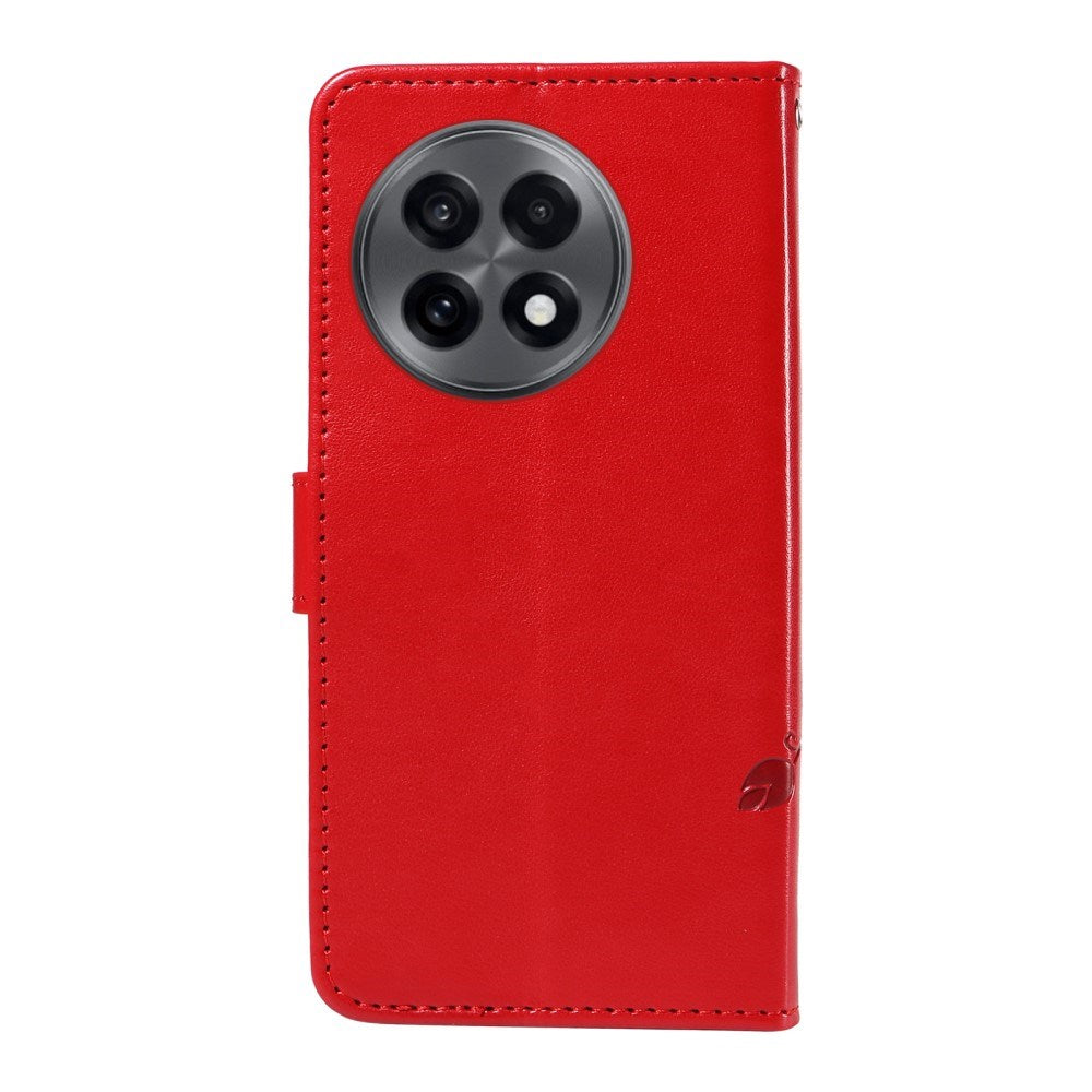 EIDERWOOD OnePlus 13R Flipcover med Indgraveret Motiv - inkl. Kortholder - Ståfunktion - Håndledsrem - Red