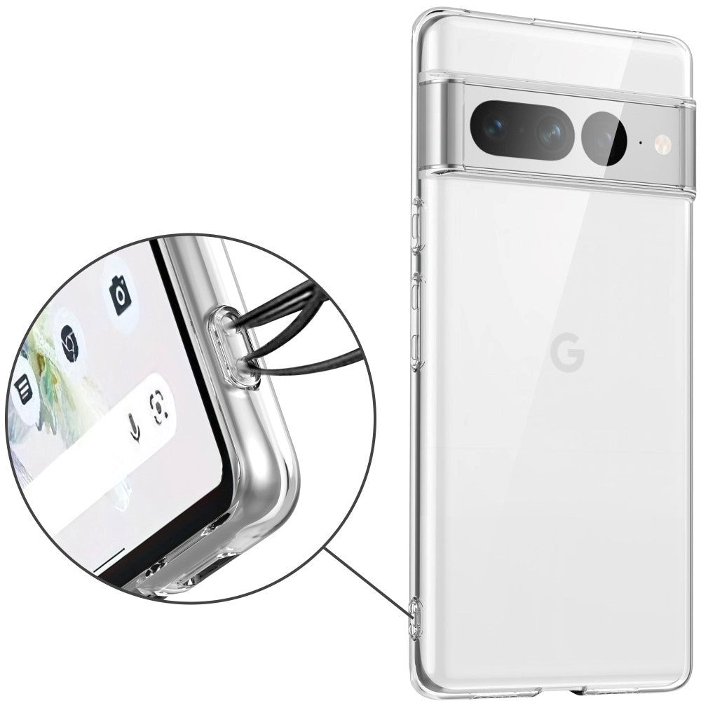 Google Pixel 7 Pro fleksibelt TPU-plastbakdeksel – gjennomsiktig