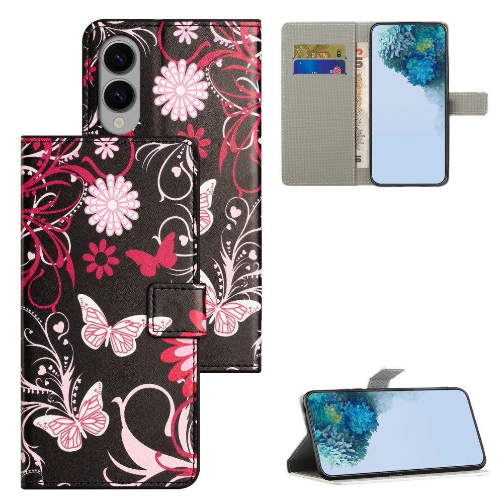 EIDERWOOD Samsung Galaxy S25 Edge Kunstlæder Flip Cover m. Pung & Ståfunktion - Sommerfugle