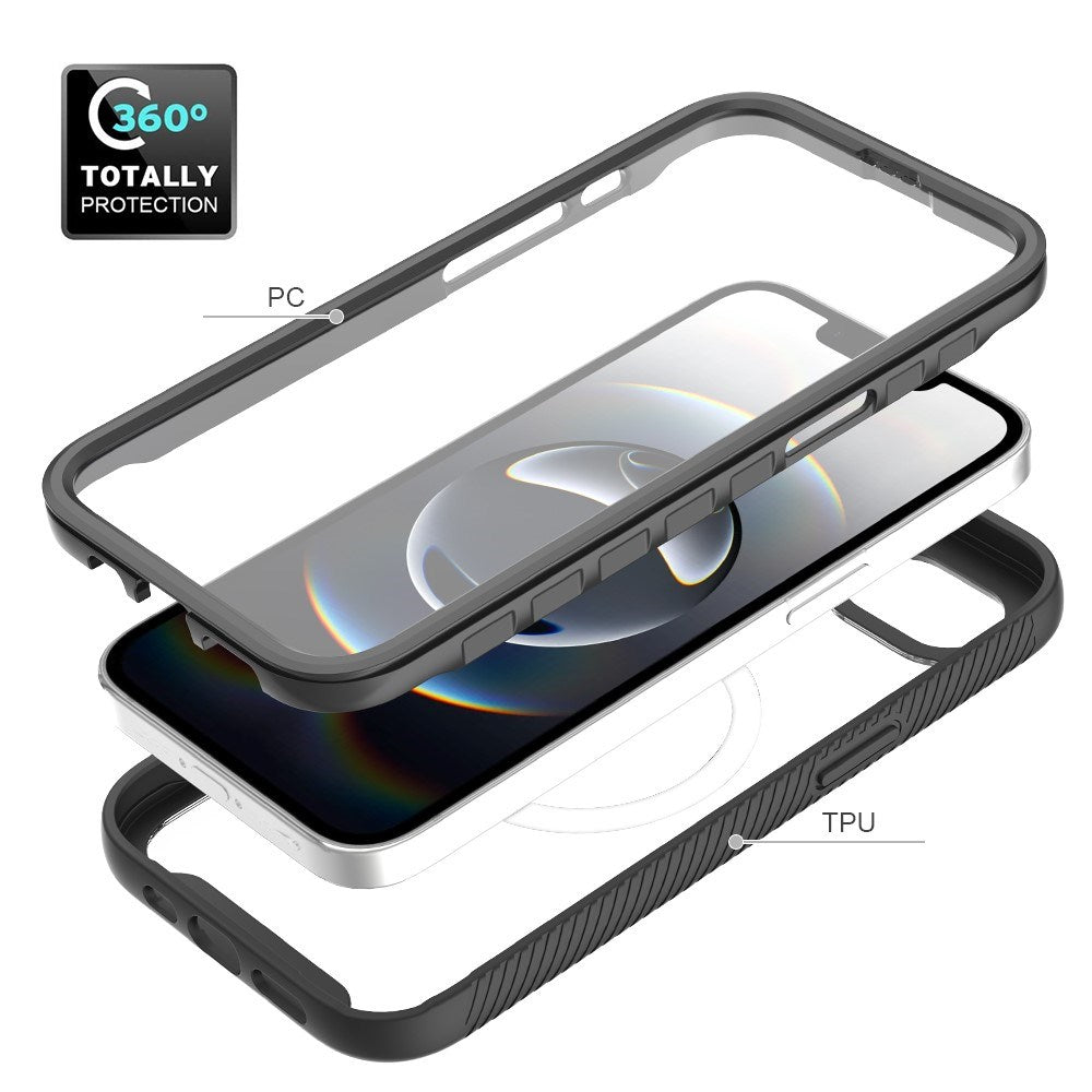 EIDERWOOD iPhone 16e 2-i-1 Bagside Cover med Indbygget Skærmbeskyttelse - Sort