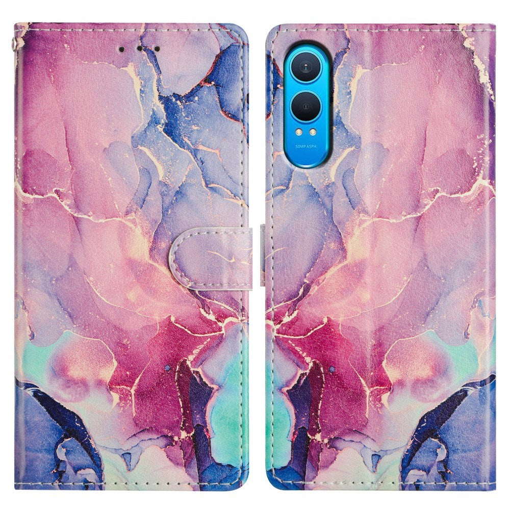 EIDERWOOD OnePlus Nord CE4 Lite (5G) Kunstlæder Mobil Cover m. Pung og Strop - Marmor