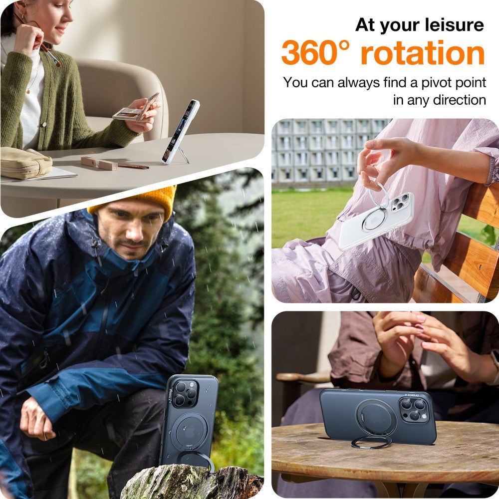 TORRAS - iPhone 16e - Hybrid Plastik Cover m. Kickstand - MagSafe Kompatibel - Hvid