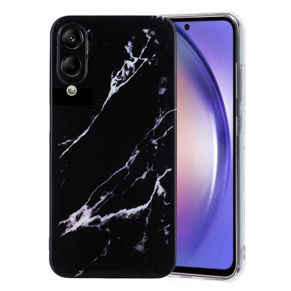 Samsung Galaxy S25 Edge - EIDERWOOD Fleksibelt Plastik Cover m. Marmormønster - Sort