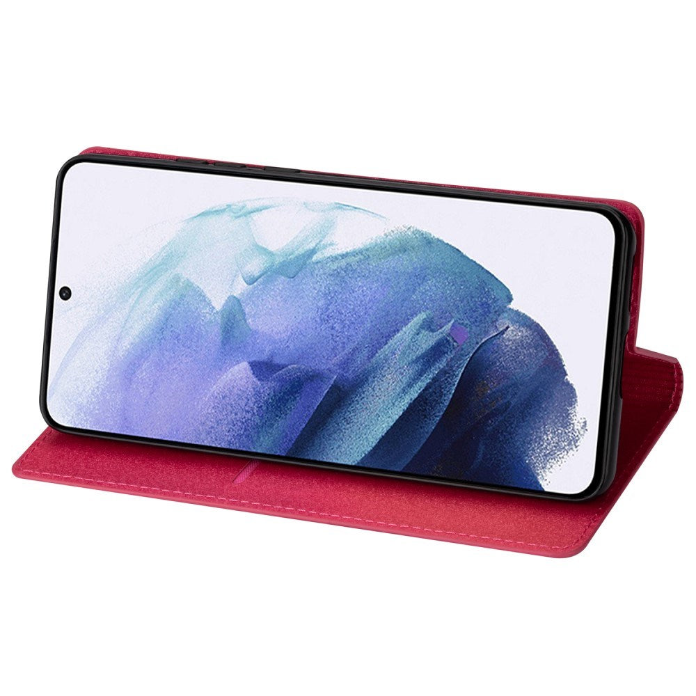 EIDERWOOD Samsung Galaxy S25 Edge Kunstlæder Flip Cover m. Pung - Glimmer - Lyserød