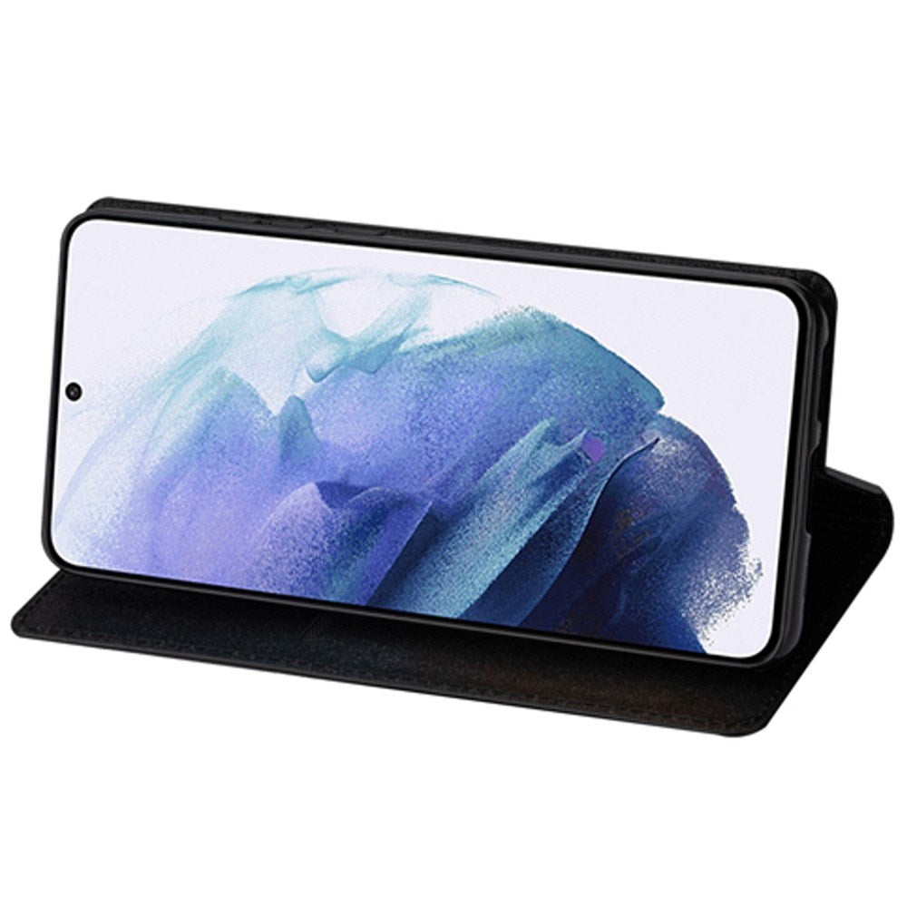 EIDERWOOD Samsung Galaxy S25 Edge Faux Leather Flip Cover m. Lommebok - Glitter - Sort