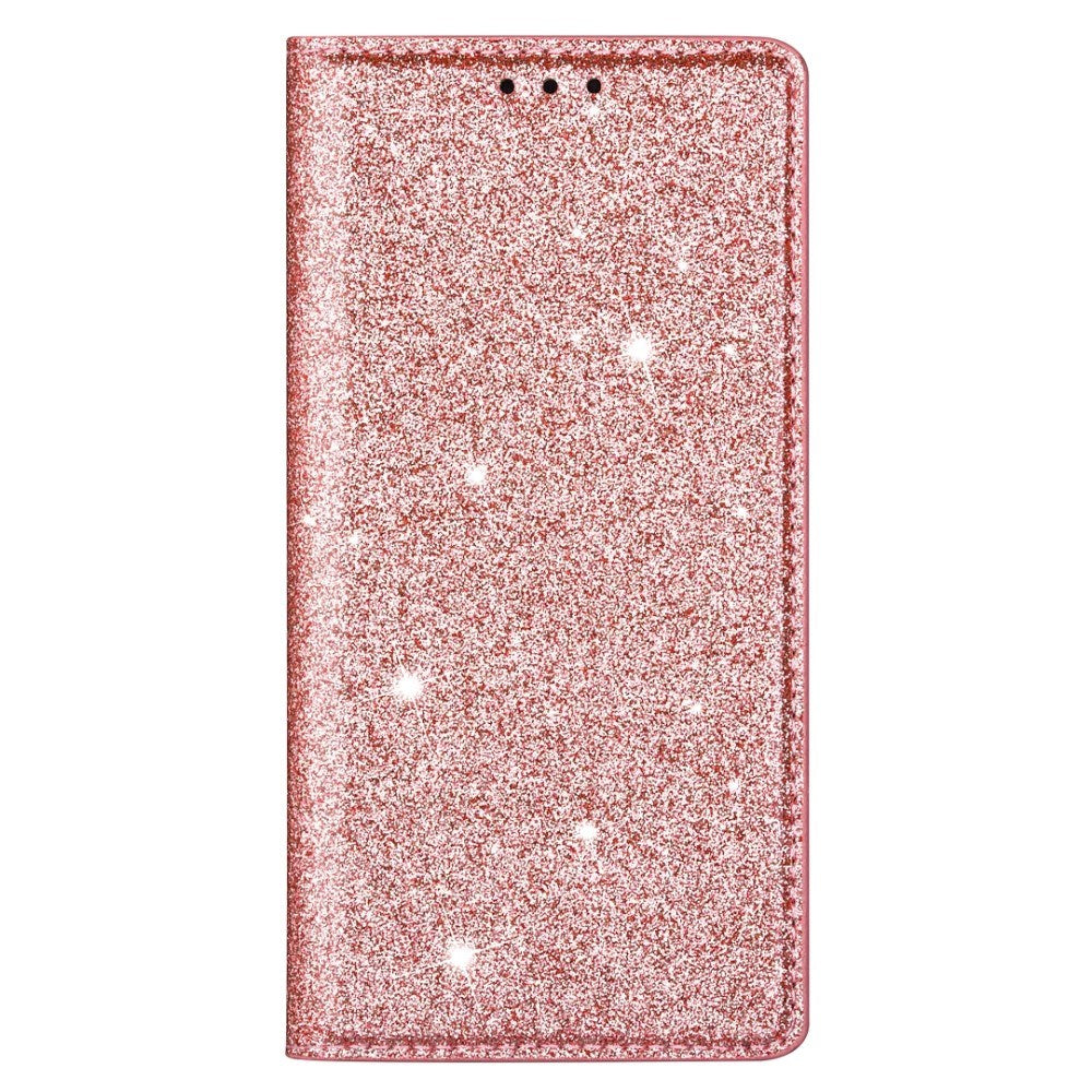 EIDERWOOD Samsung Galaxy S25 Edge Faux Leather Flip Cover m. Lommebok - Glitter - Rose gull