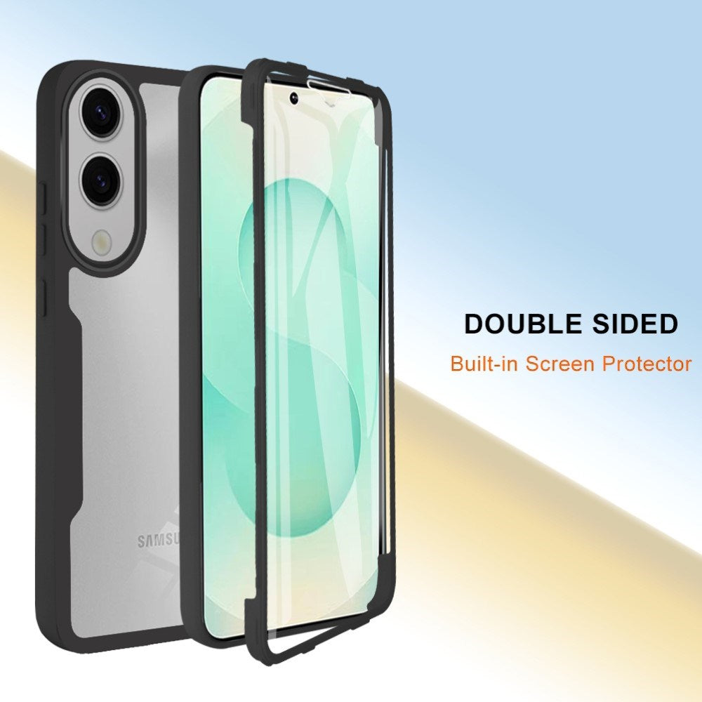 EIDERWOOD Full Protection Case for Samsung Galaxy S25 Edge med skjermbeskytter - Gjennomsiktig / Blue Edge