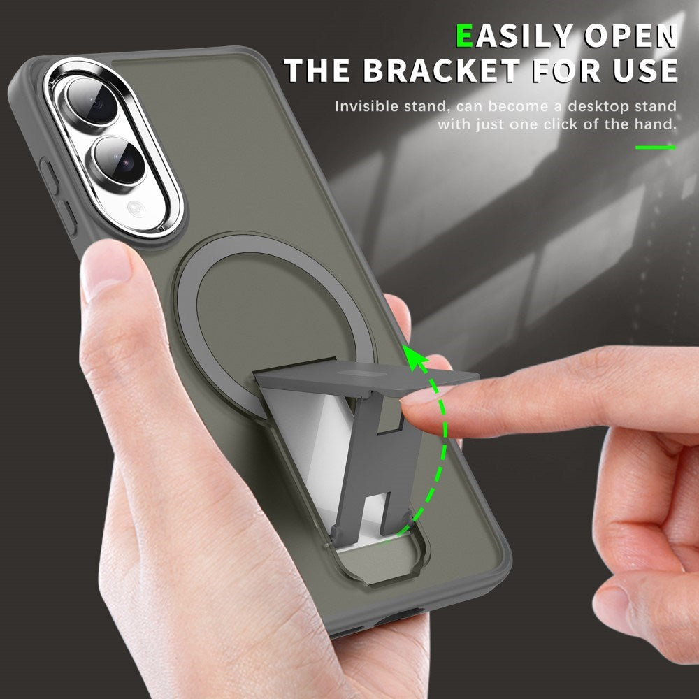 EIDERWOOD Samsung Galaxy S25 Edge Hybrid Bakdeksel m. Ståfunksjon - MagSafe-kompatibel - Grå