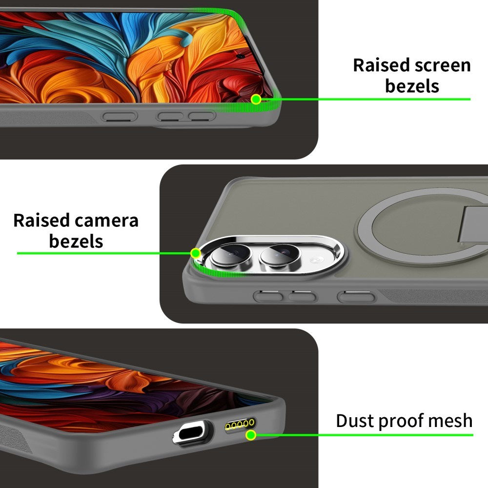 EIDERWOOD Samsung Galaxy S25 Edge Hybrid Bakdeksel m. Ståfunksjon - MagSafe-kompatibel - Blå