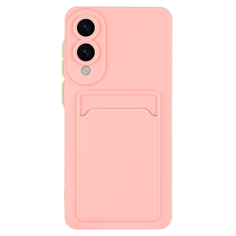 Samsung Galaxy S25 Edge - EIDERWOOD fleksibelt plastdeksel m. Kortholder - Rosa