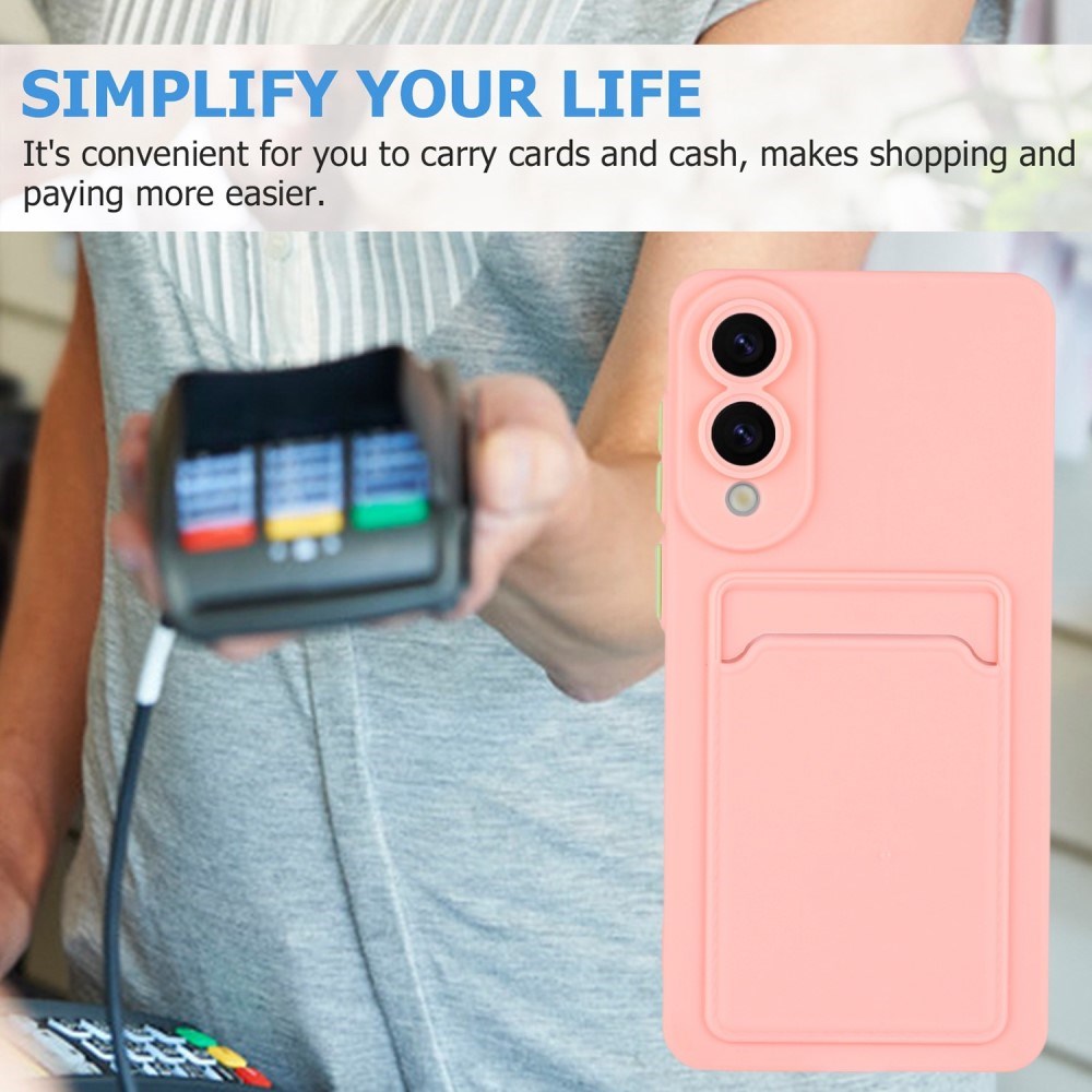 Samsung Galaxy S25 Edge - EIDERWOOD fleksibelt plastdeksel m. Kortholder - Rosa