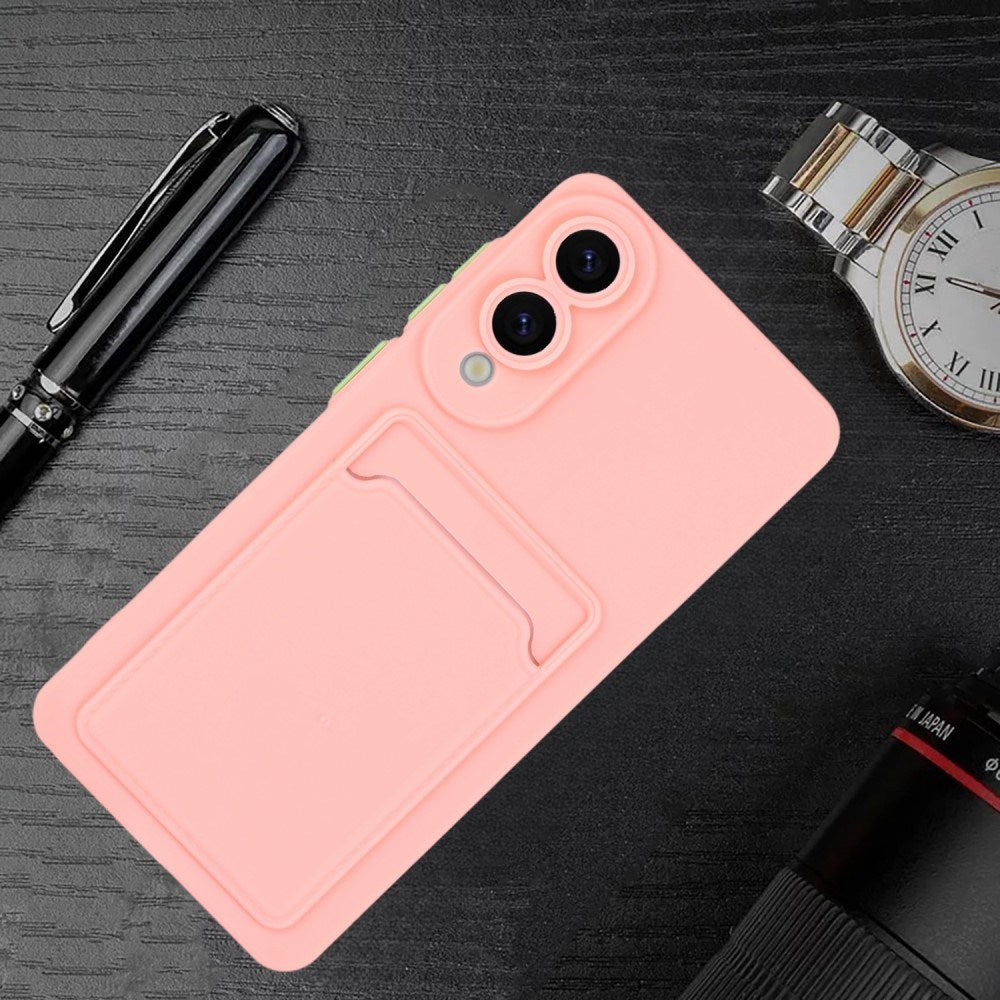 Samsung Galaxy S25 Edge - EIDERWOOD fleksibelt plastdeksel m. Kortholder - Rosa