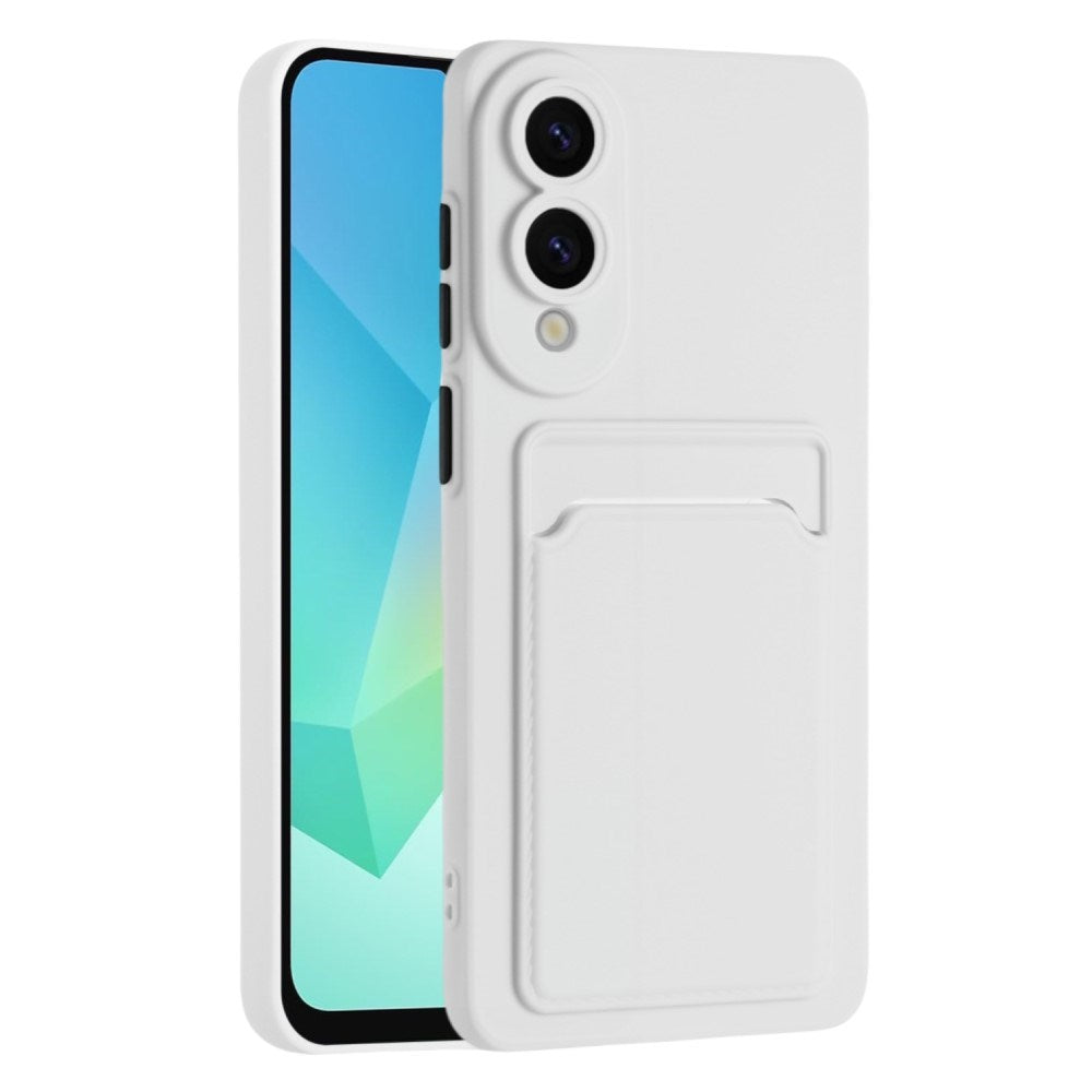 Samsung Galaxy S25 Edge - EIDERWOOD fleksibelt plastdeksel m. Kortholder - Hvit