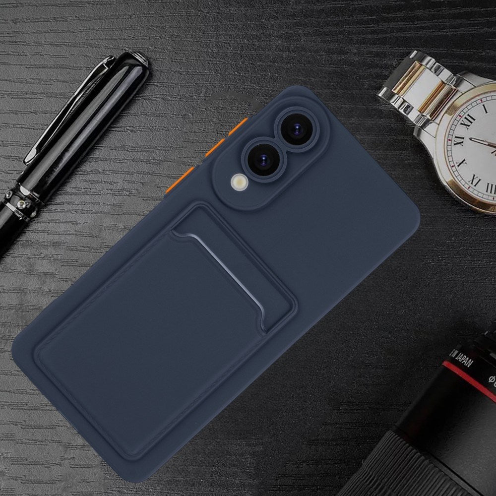 Samsung Galaxy S25 Edge - EIDERWOOD fleksibelt plastdeksel m. Kortholder - Blå