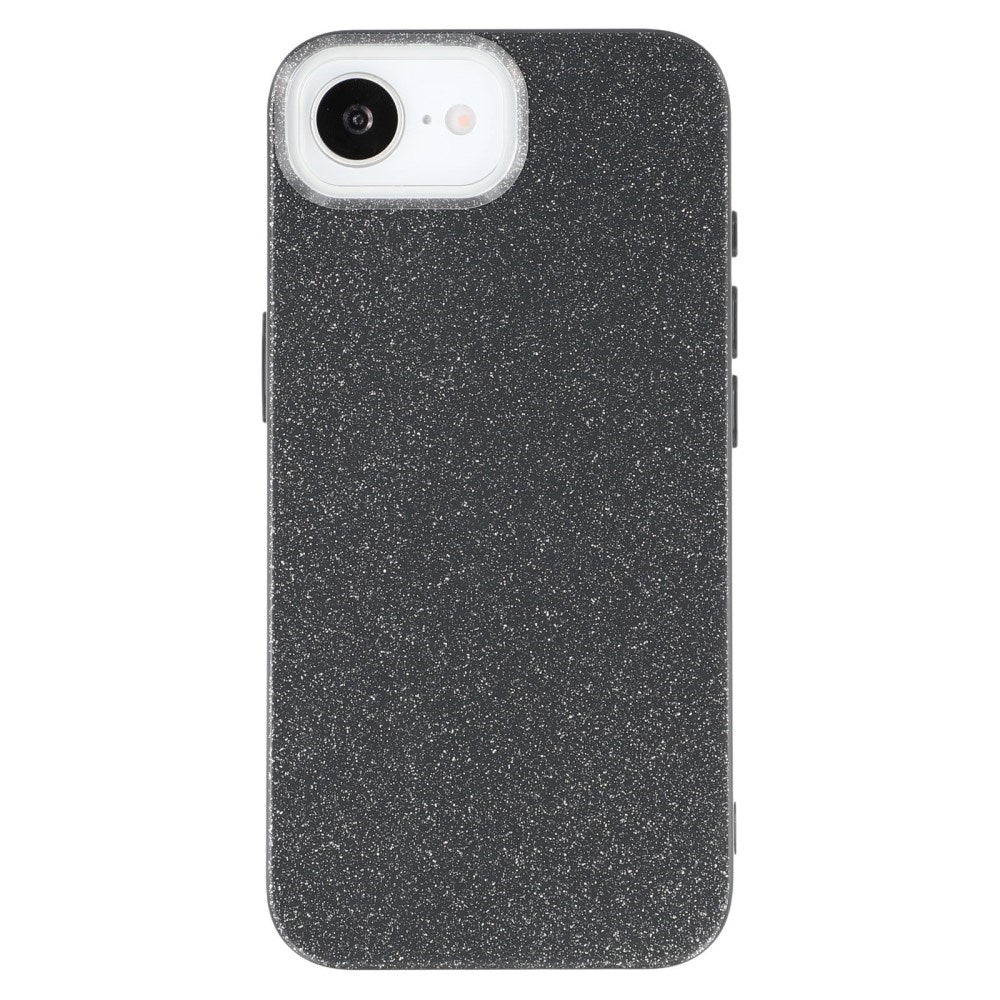 EIDERWOOD IPhone 16e Fleksibelt Plastik Bagside Cover m. Glimmer - Sort