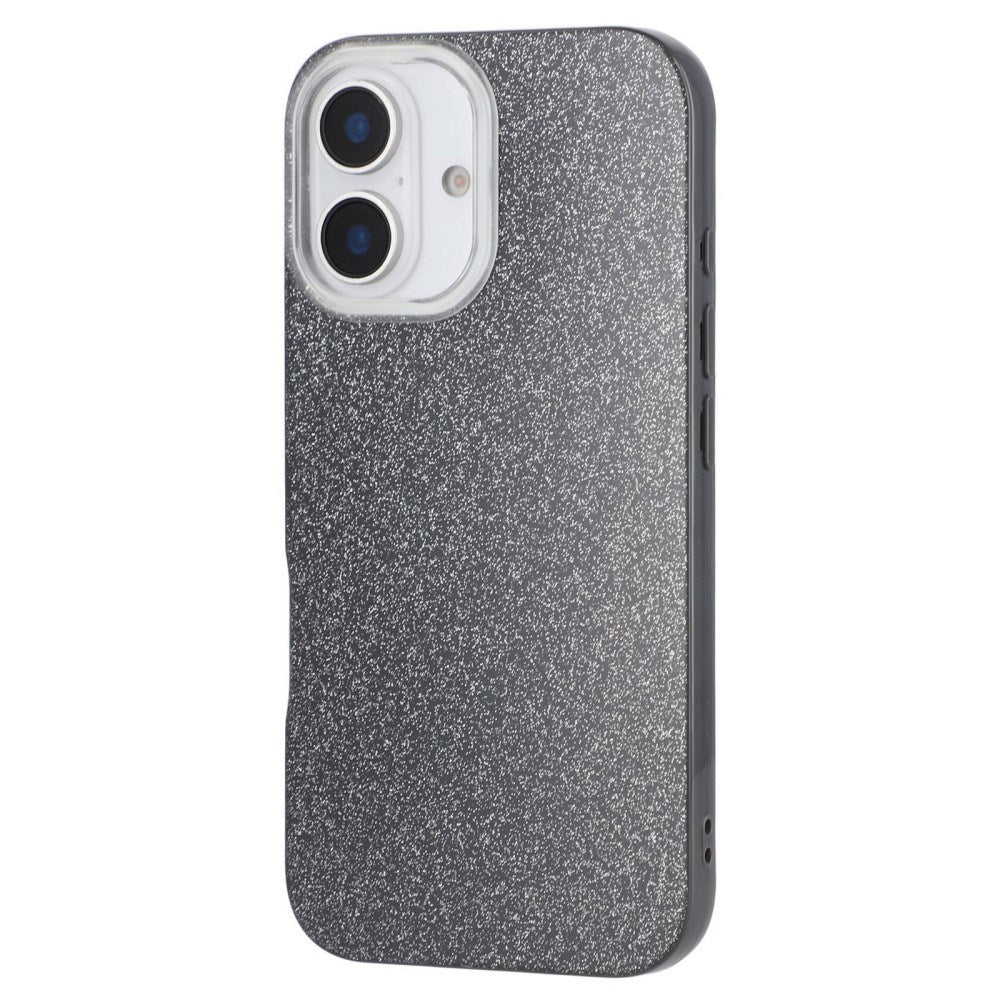 EIDERWOOD IPhone 16 Fleksibelt Plastik Bagside Cover m. Glimmer - Sort