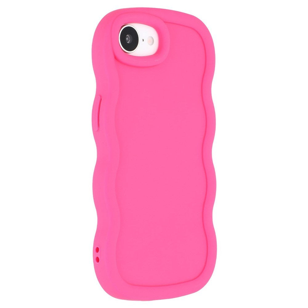 EIDERWOOD iPhone 17e / 16e Fleksibelt Plastik Wavy Mobil Cover - Pink