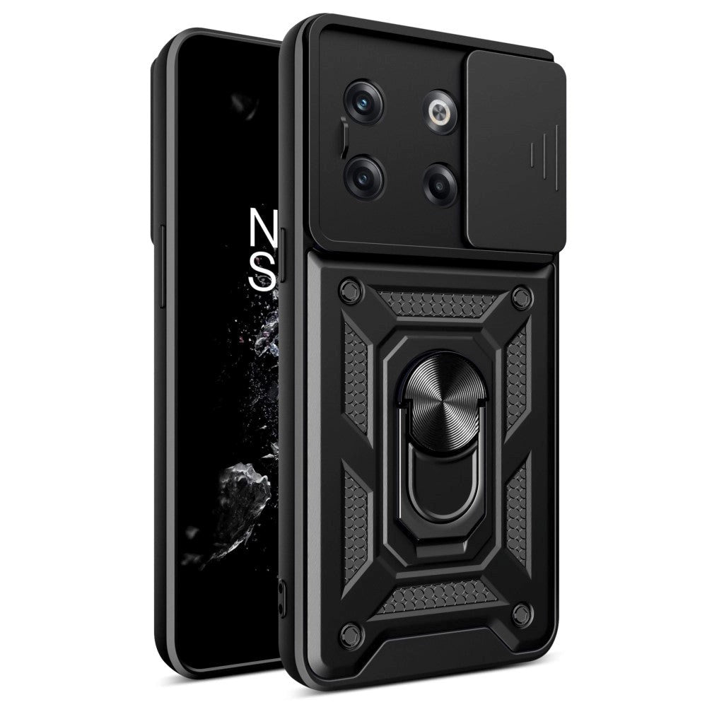 OnePlus 10T Craftsman Bakdeksel m. Magnetisk Kickstand & Cam Slider - Svart