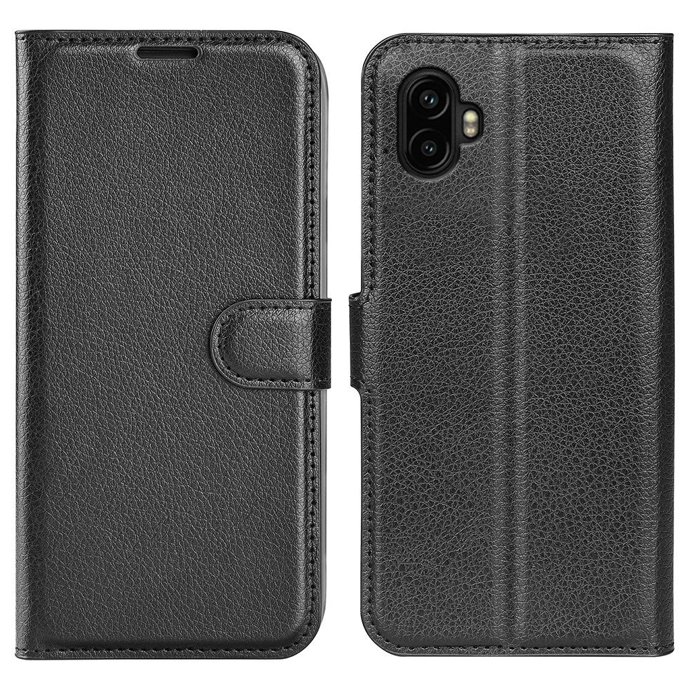 Samsung Galaxy Xcover 7 Pro - EIDERWOOD Kunstlæder Flip Cover m. Kortholder & Ståfunktion - Sort