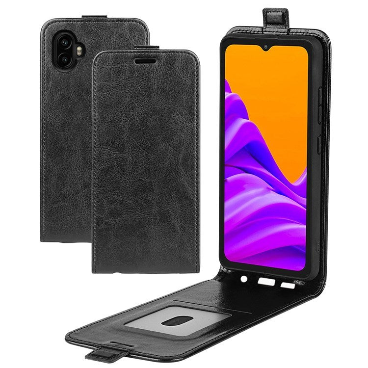 EIDERWOOD Samsung Galaxy Xcover 7 Pro Vertikalt Kunstlæder Flip Cover m. Kortholder - Sort