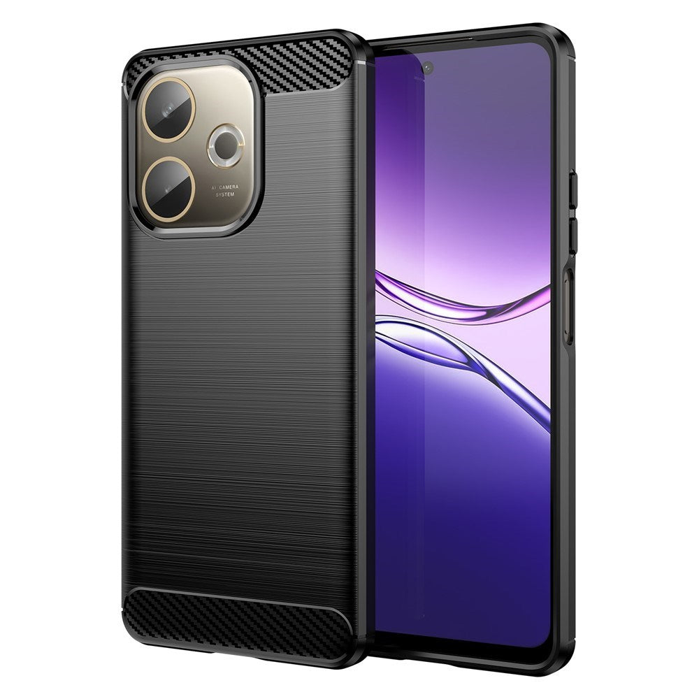 EIDERWOOD Oppo A5 Pro (4G / 5G) Brushed Carbon Fiber Mobil Cover - Sort