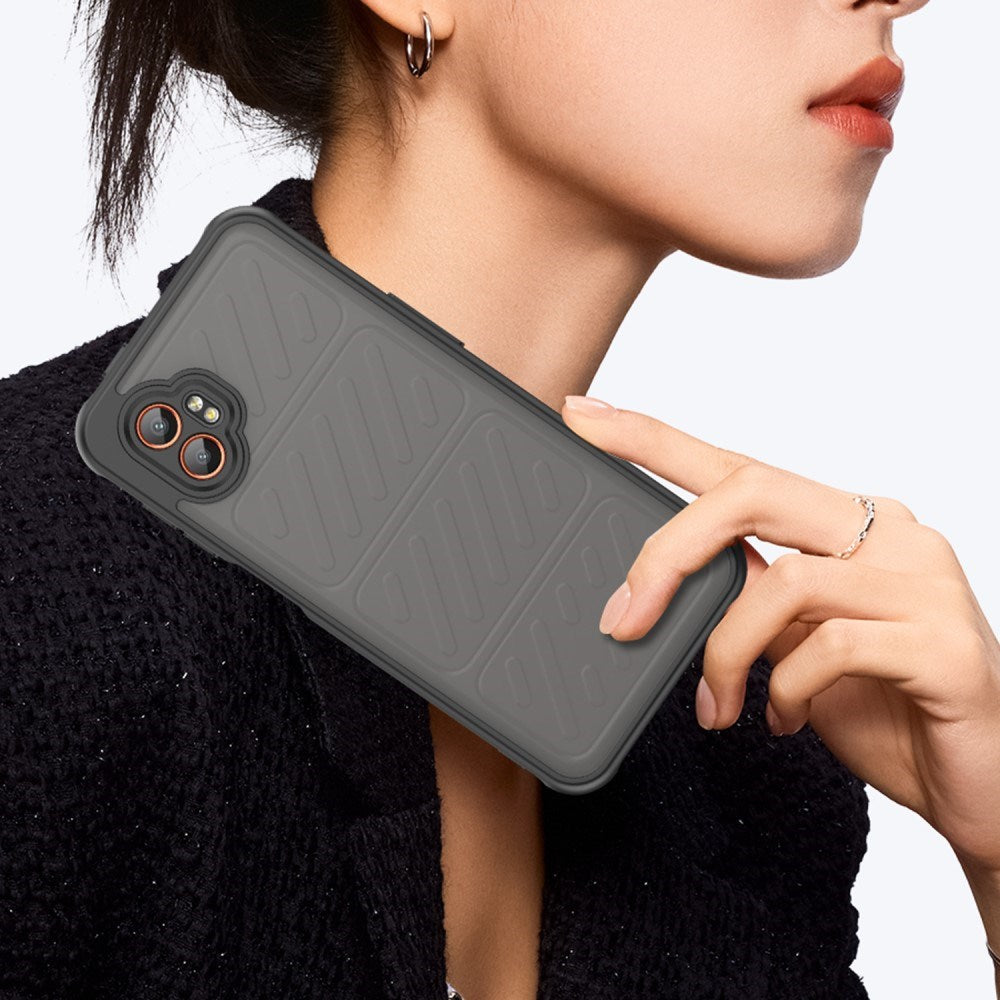 EIDERWOOD Samsung Galaxy Xcover 7 Pro Hybrid Plastik Bagside Cover m. Mat Bagside - Gennemsigtig / Sort