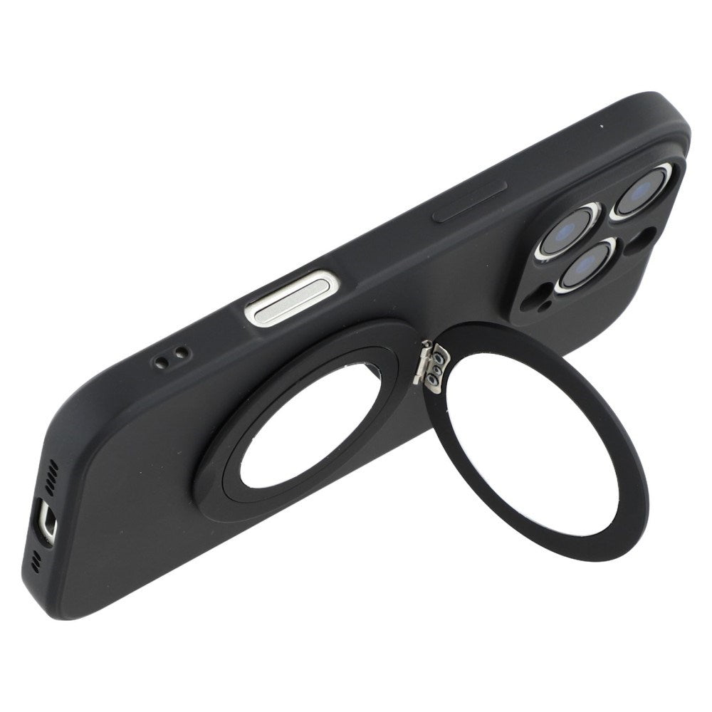 EIDERWOOD iPhone 16 Pro Hybrid Bagside Cover inkl. Kickstand m. Spejl - Sort