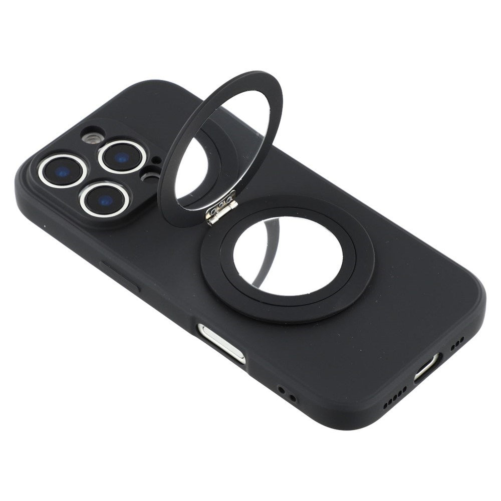 EIDERWOOD iPhone 16 Pro Hybrid Bagside Cover inkl. Kickstand m. Spejl - Sort