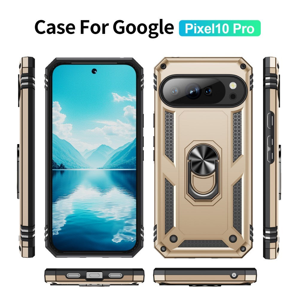 EIDERWOOD Google Pixel 10 / 10 Pro Håndværker Bagside Cover m. 360 Roterbar Kickstand - Guld