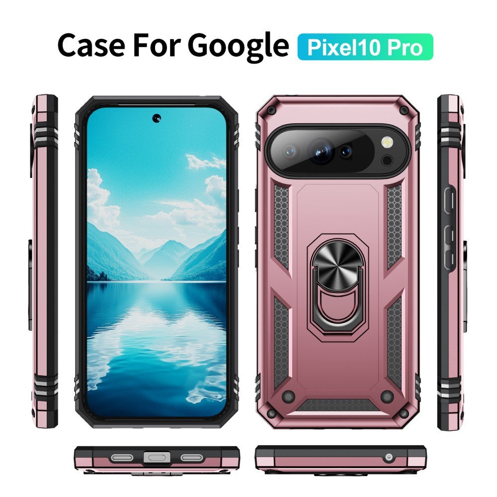 EIDERWOOD Google Pixel 10 / 10 Pro Håndværker Bagside Cover m. 360 Roterbar Kickstand - Rose Gold