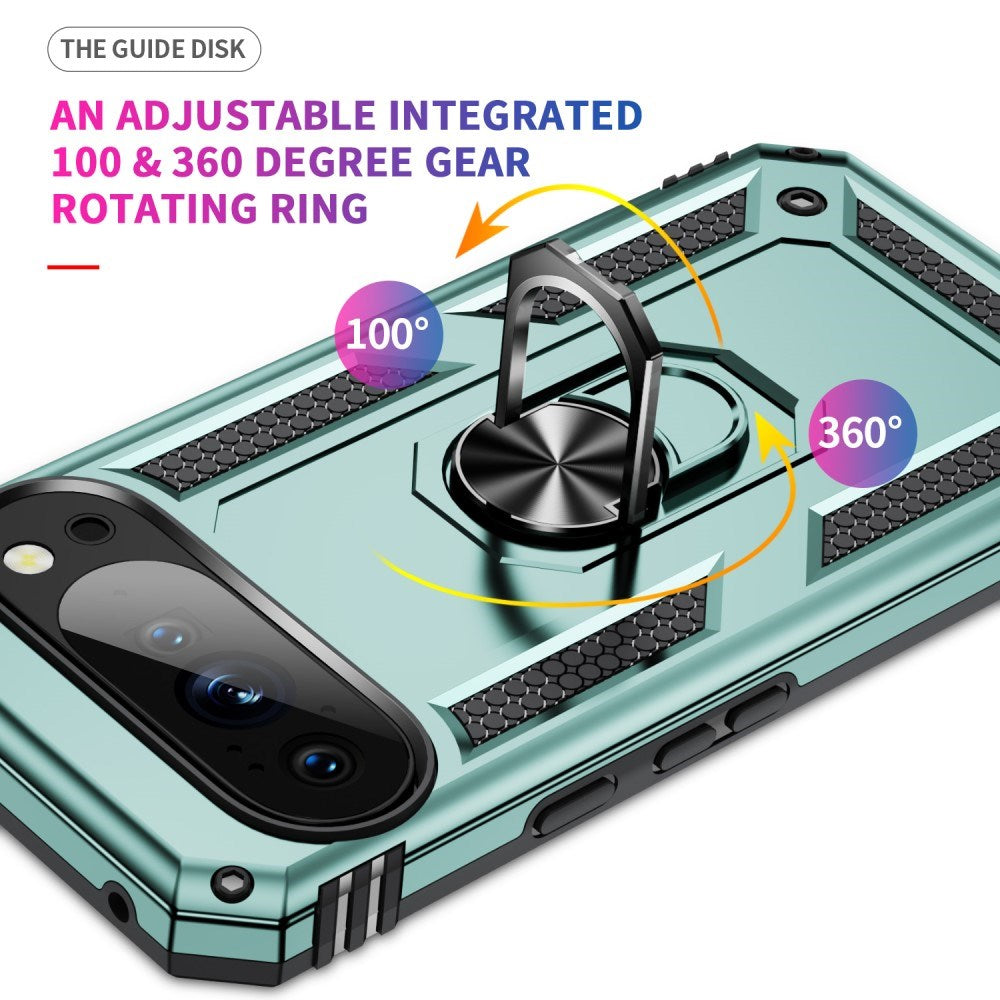 EIDERWOOD Google Pixel 10 / 10 Pro Håndværker Bagside Cover m. 360 Roterbar Kickstand - Grøn