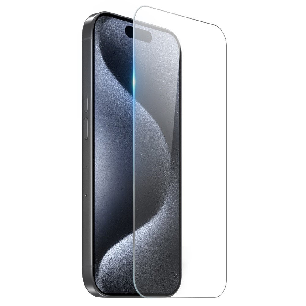 iPhone 15 Pro NORTHJO 3-i-1 Sæt inkl. Stødabsorberende Fleksibelt Plastik Cover / Hærdet Skærmbeskyttelsesglas / Kamerabeskyttelsesglas - Gennemsigtig