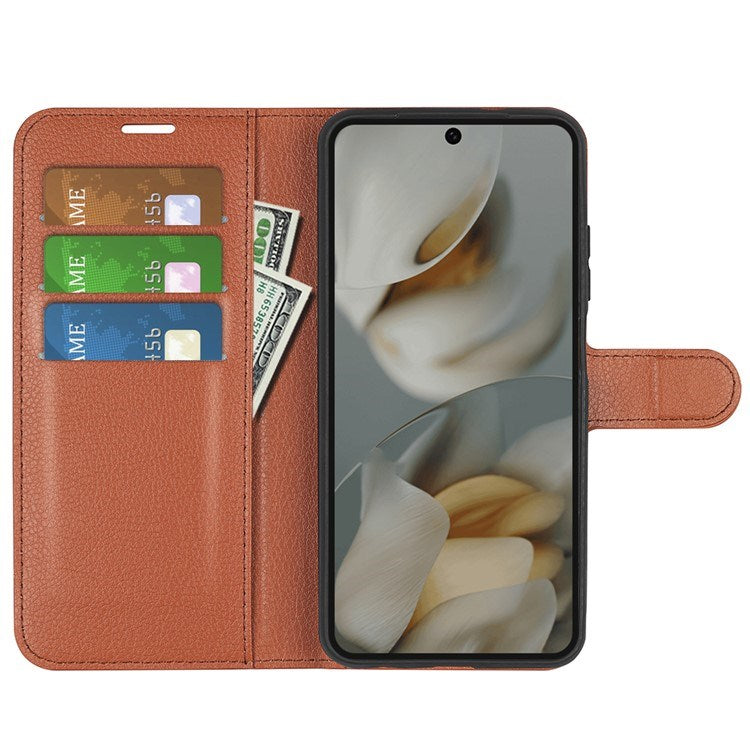 Google Pixel 10 Pro XL - EIDERWOOD Kunstlæder Flip Cover m. Kortholder & Ståfunktion - Brun