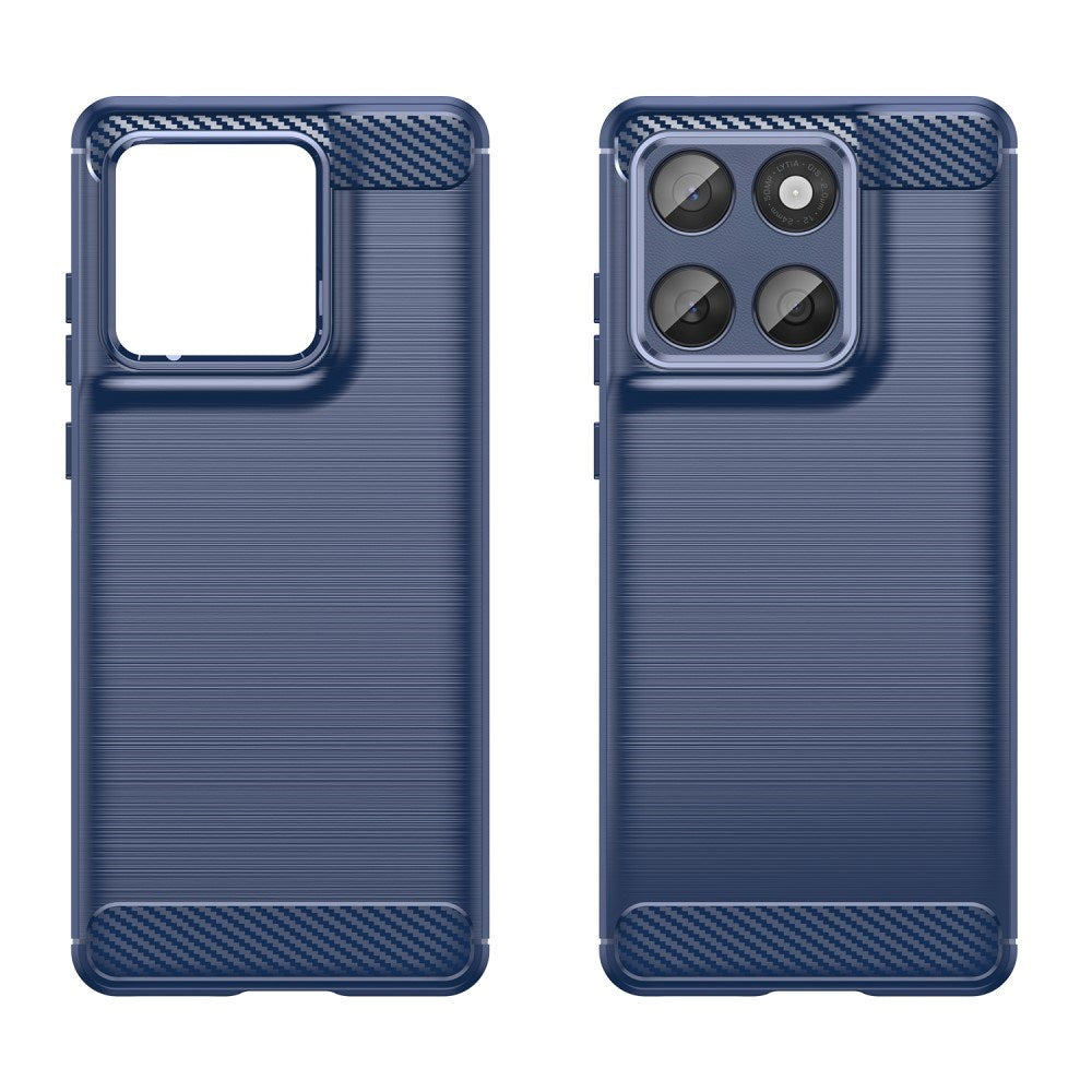 EIDERWOOD Motorola Edge 60 / Edge 60 Fusion Brushed Carbon Bagside Cover - Blå