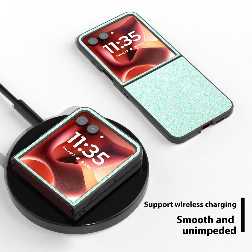 EIDERWOOD Motorola Razr 60 Ultra Hård Plastik Glitter Bagside Cover - Turkis