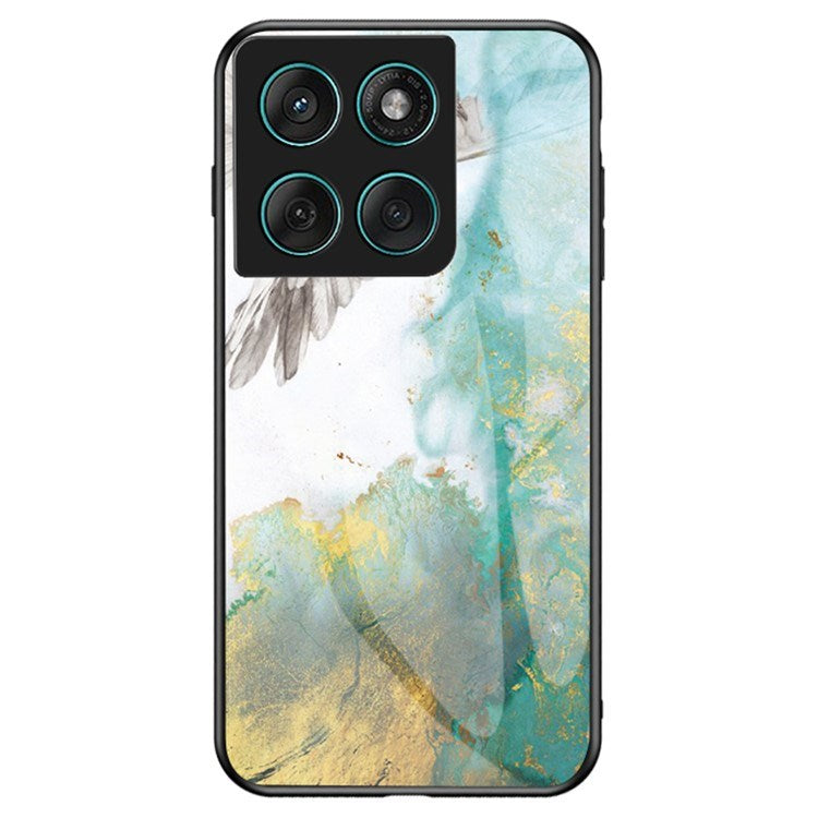 EIDERWOOD Motorola Edge 60 / Edge 60 Fusion Plastik Bagside Cover m. Glasbagside - Blå Marmor