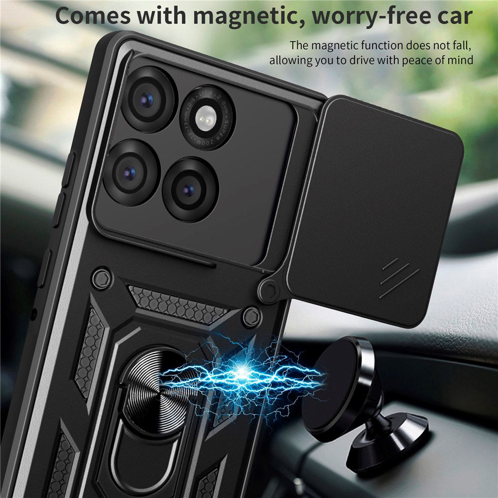 Motorola Edge 60 Pro - EIDERWOOD Hybrid Håndværker Cover m. Magnetisk Kickstand & Cam Slider - Sølv