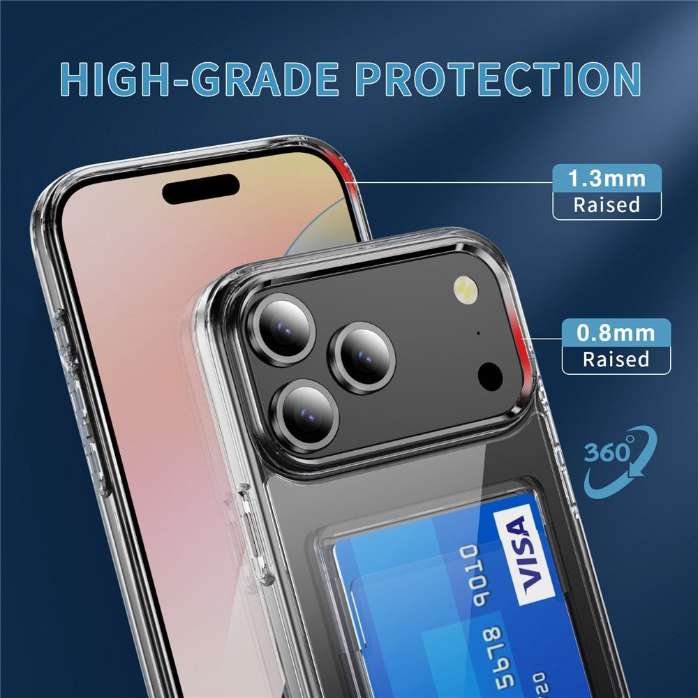 iPhone 18 Pro / 17 Pro EIDERWOOD Hybrid Plast Bagside Cover m. Kortlomme - Gennemsigtig