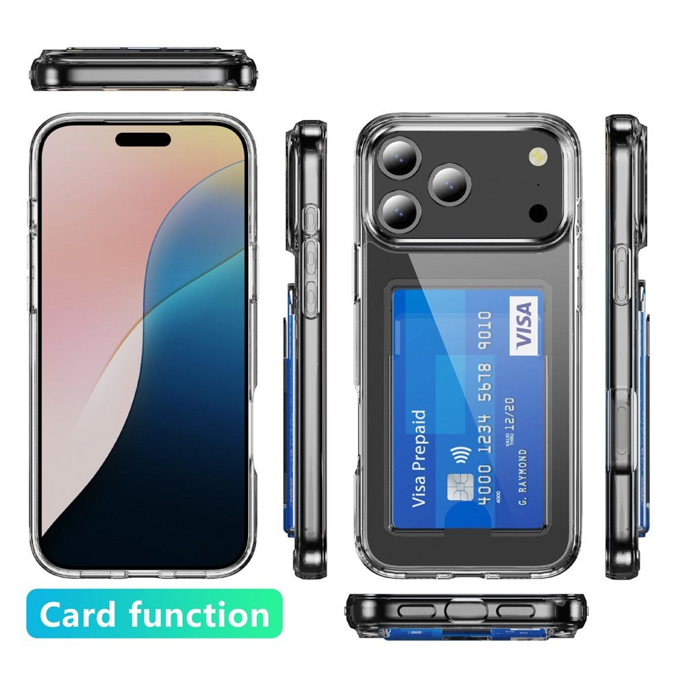 iPhone 18 Pro Max / 17 Pro Max EIDERWOOD Hybrid Plast Bagside Cover m. Kortlomme - Gennemsigtig