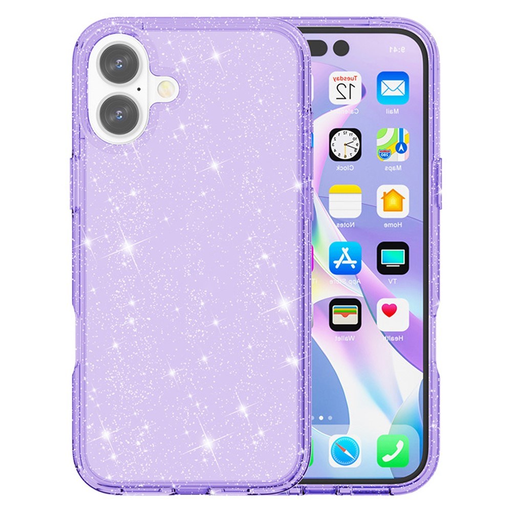 EIDERWOOD iPhone 17 Hybrid Plastik Mobil Cover - Lilla Glitter